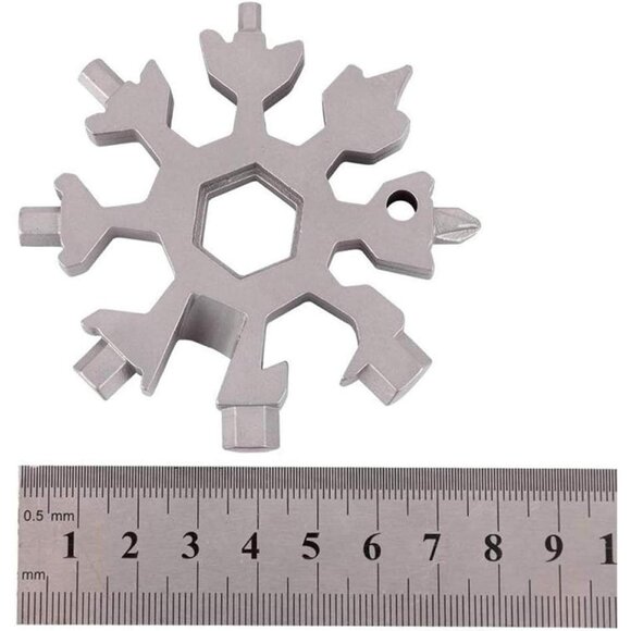 18 in 1 Silver Snowflake Multitool, keychain, screwdriver, Gift lot of 6 - Picture 3 of 3